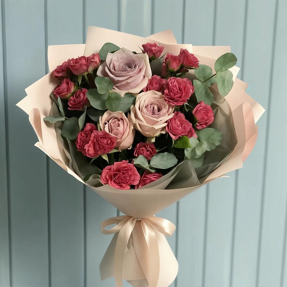 Букет цветов из: Гвоздики и Розы в Ачикулаке