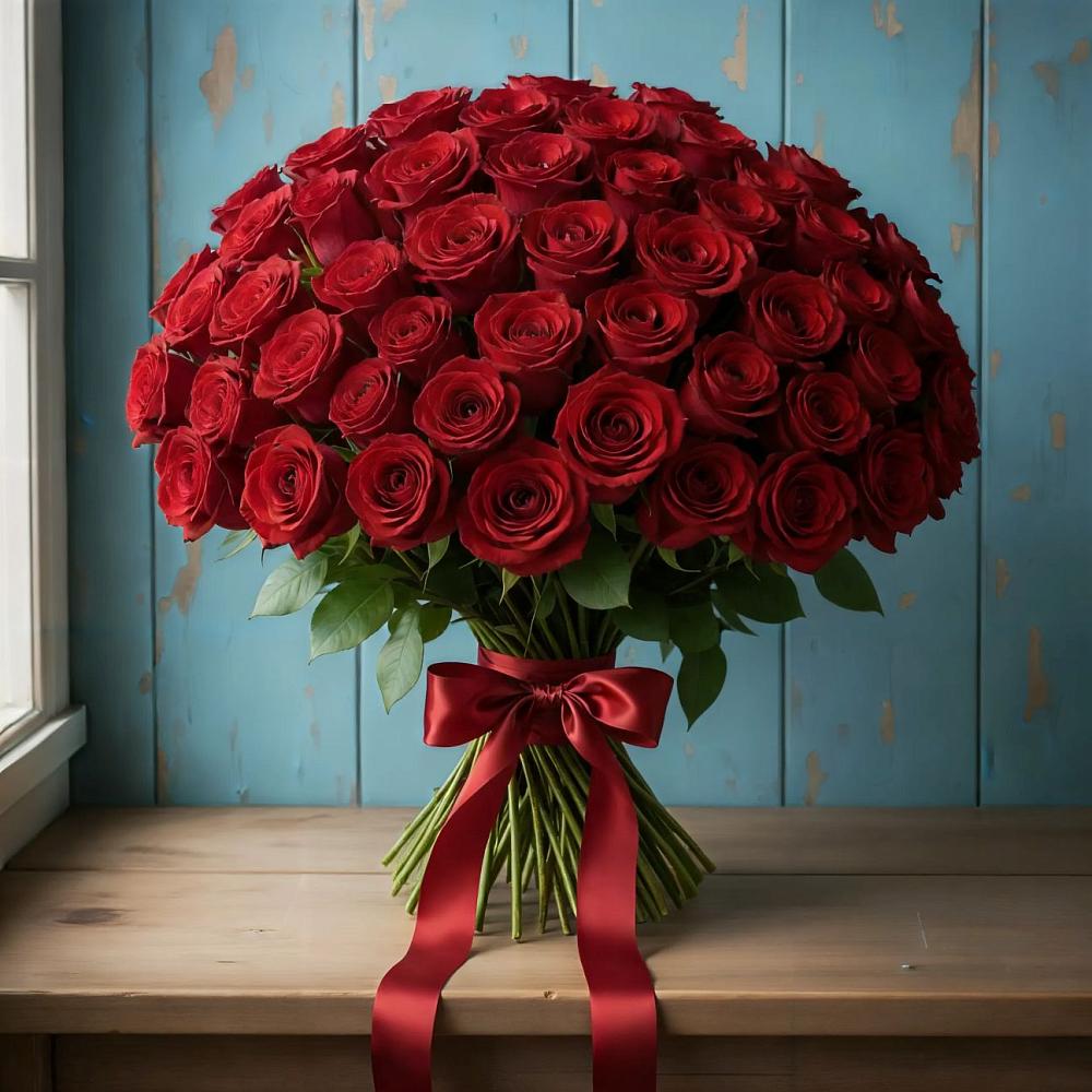 Букет Красные розы Блэк Меджик в Ачикулаке