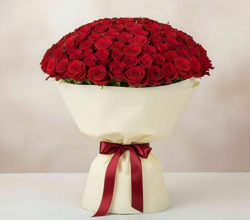 Букет 101 Красная роза Милано в Ачикулаке
