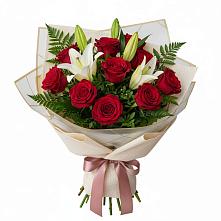 Букет цветов из:  Лилии и Розы в Ачикулаке