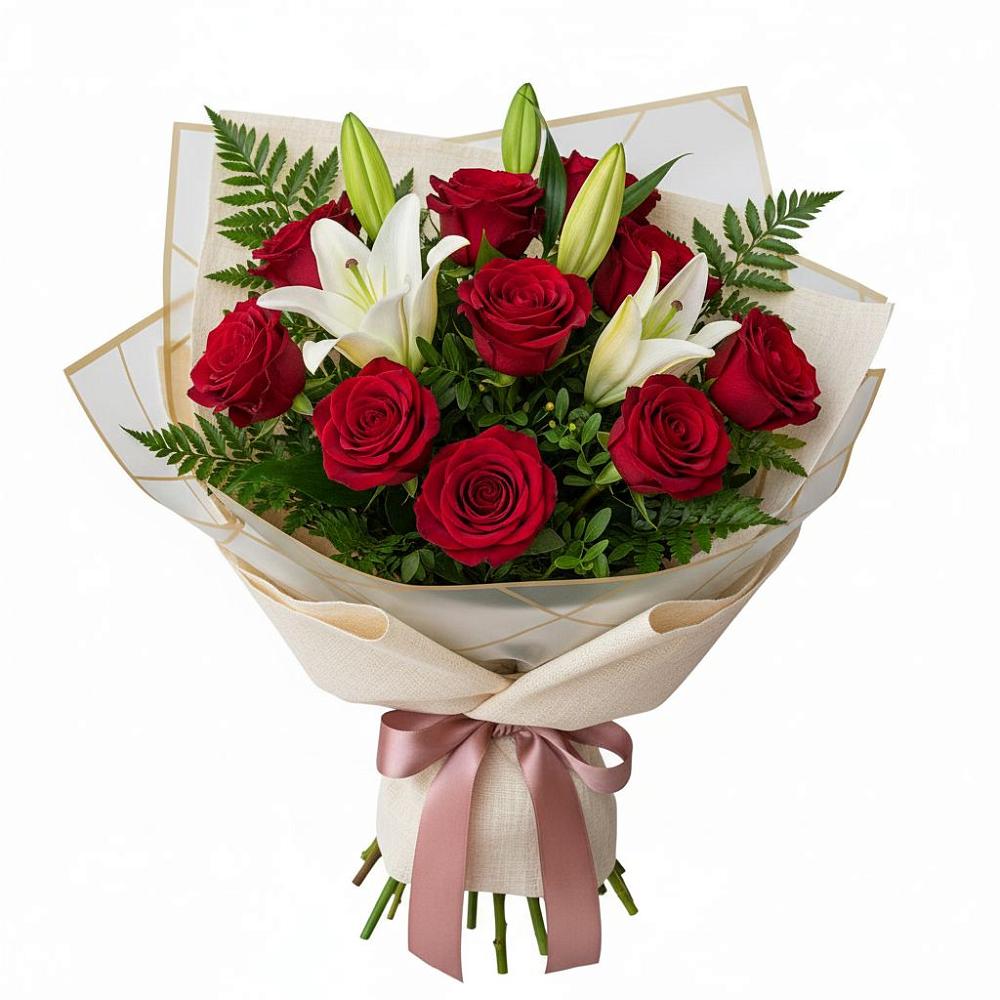 Букет цветов из: Лилии и Розы в Ачикулаке