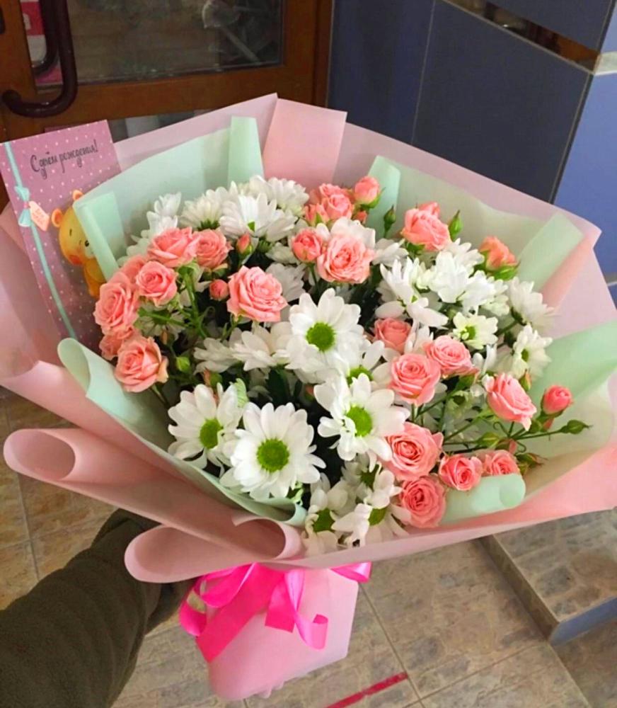 Букет цветов из: Розы и Хризантемы в Ачикулаке