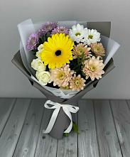 Букет цветов из:  Розы, Герберы и Хризантемы #REPLACE_PRED# Ачикулаке