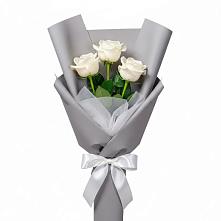 Букет 3 белые розы #REPLACE_PRED# Ачикулаке