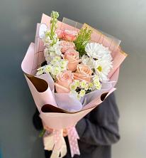 Букет цветов из:  Хризантемы и Розы в Ачикулаке