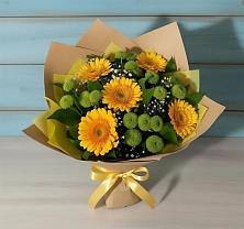 Букет цветов из:  Герберы и Хризантемы в Ачикулаке