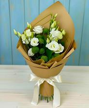 Букет цветов из:  Хризантемы и Лизиантусы в Ачикулаке