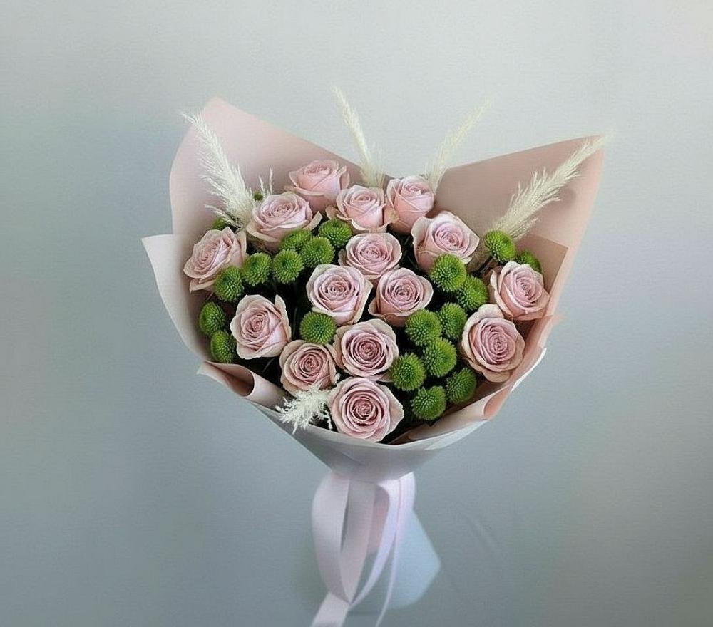 Букет цветов из: Розы и Хризантемы в Ачикулаке