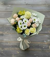 Букет цветов из:  Альстромерии, Розы и Хризантемы в Ачикулаке