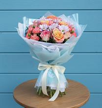 Букет цветов из:  Хризантемы и Розы в Ачикулаке