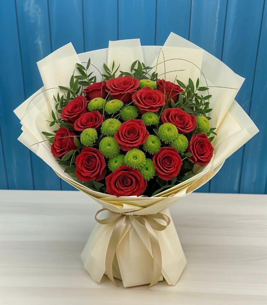 Букет цветов из: Розы и Хризантемы в Ачикулаке