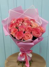 Букет 15 Розовых роз Равель в Ачикулаке