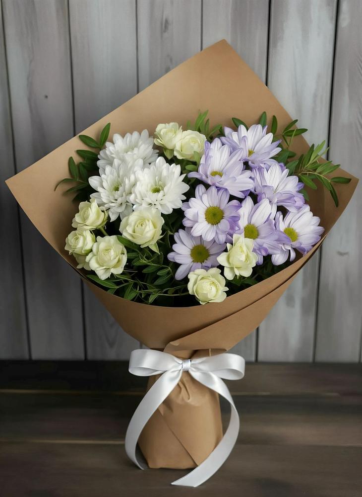 Букет цветов из: Хризантемы и Розы в Ачикулаке